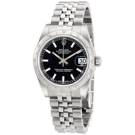 rolex datejust black dial oyster|Rolex Datejust 31 oystersteel.